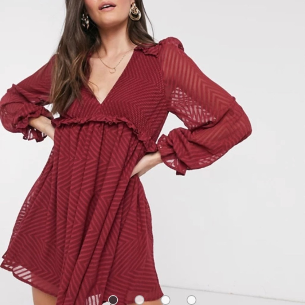 ASOS mini babydoll smock dress with chevron design